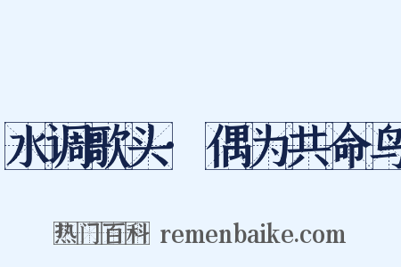 水调歌头·偶为共命鸟是什么意思的图片